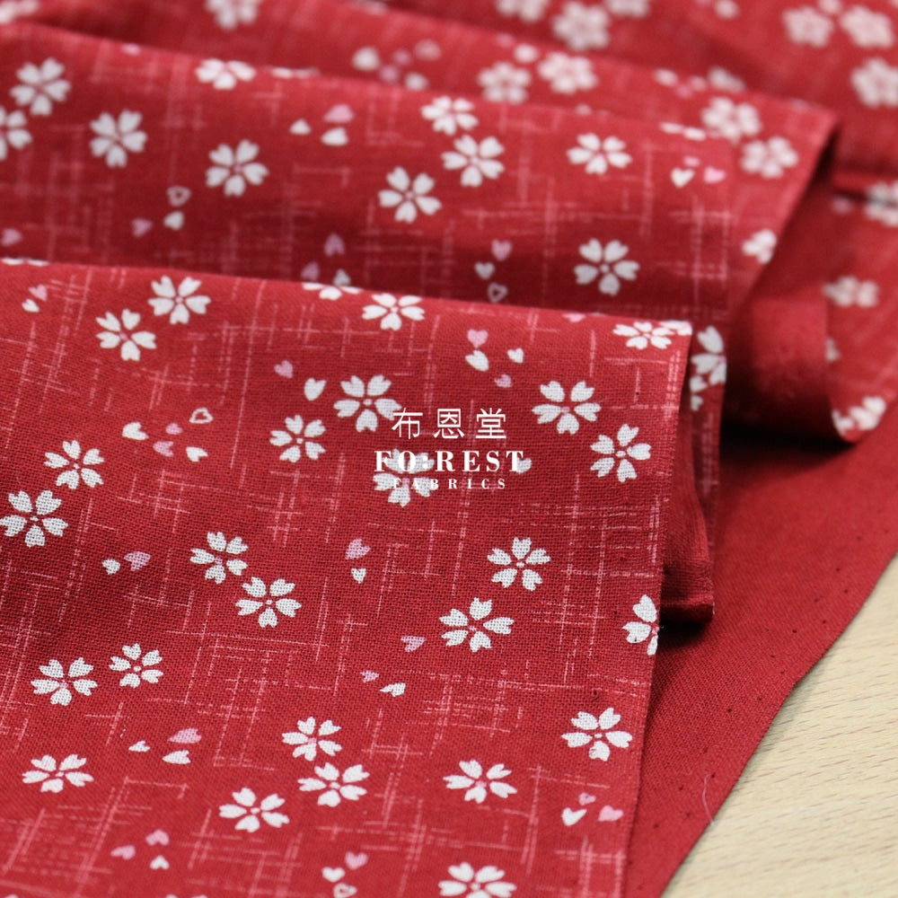Cotton - Sakura Red Fabric