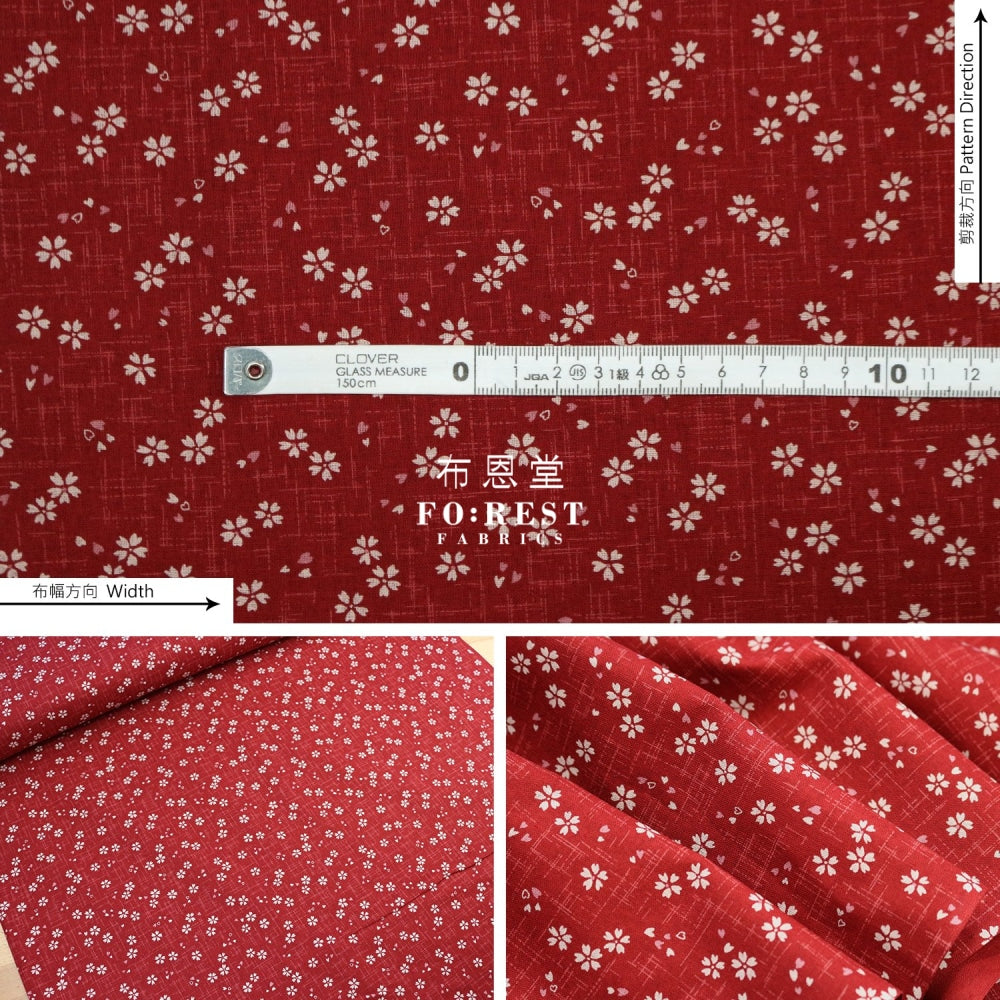 Cotton - Sakura Red Fabric