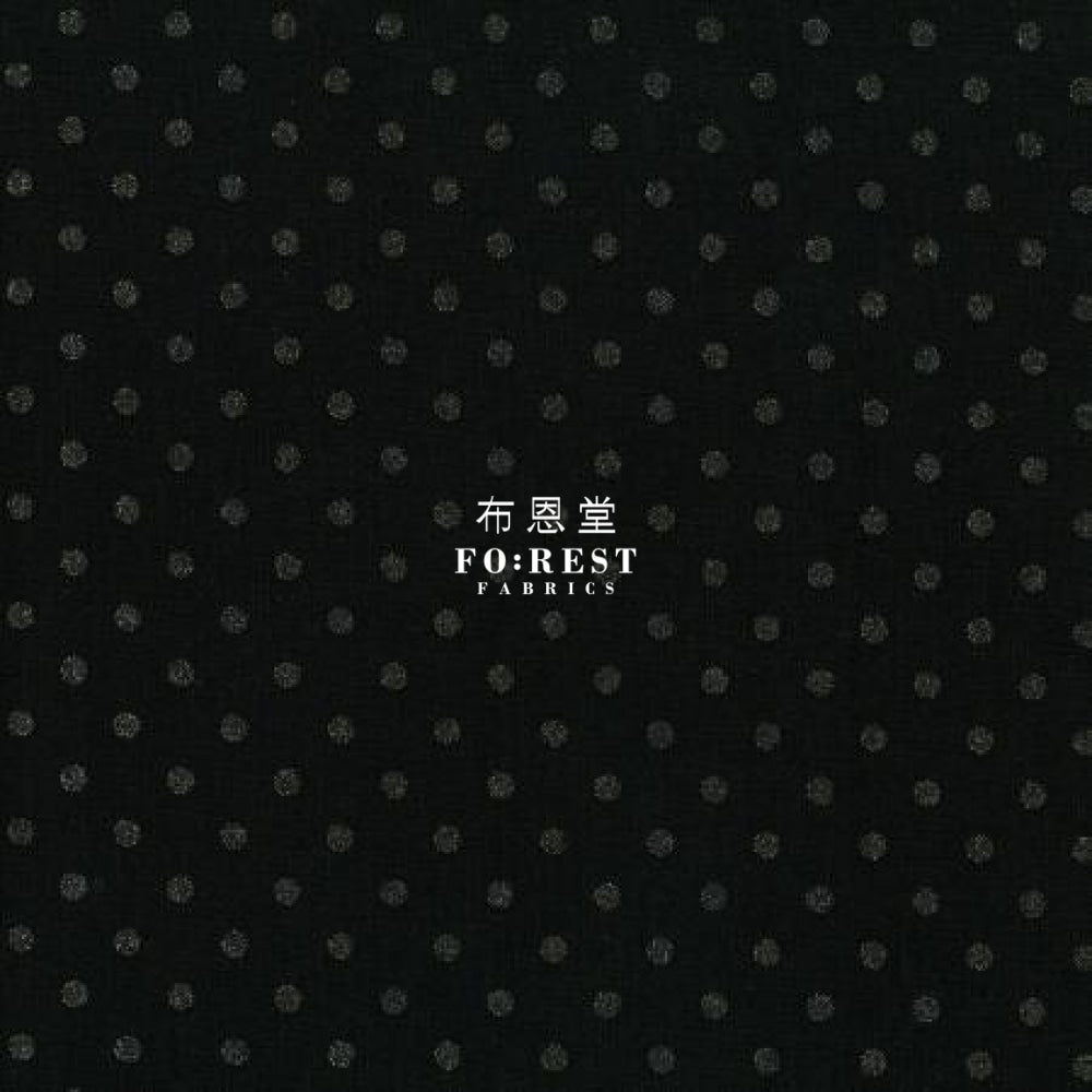 Cotton - Shiny Circle Dot Fabric Black