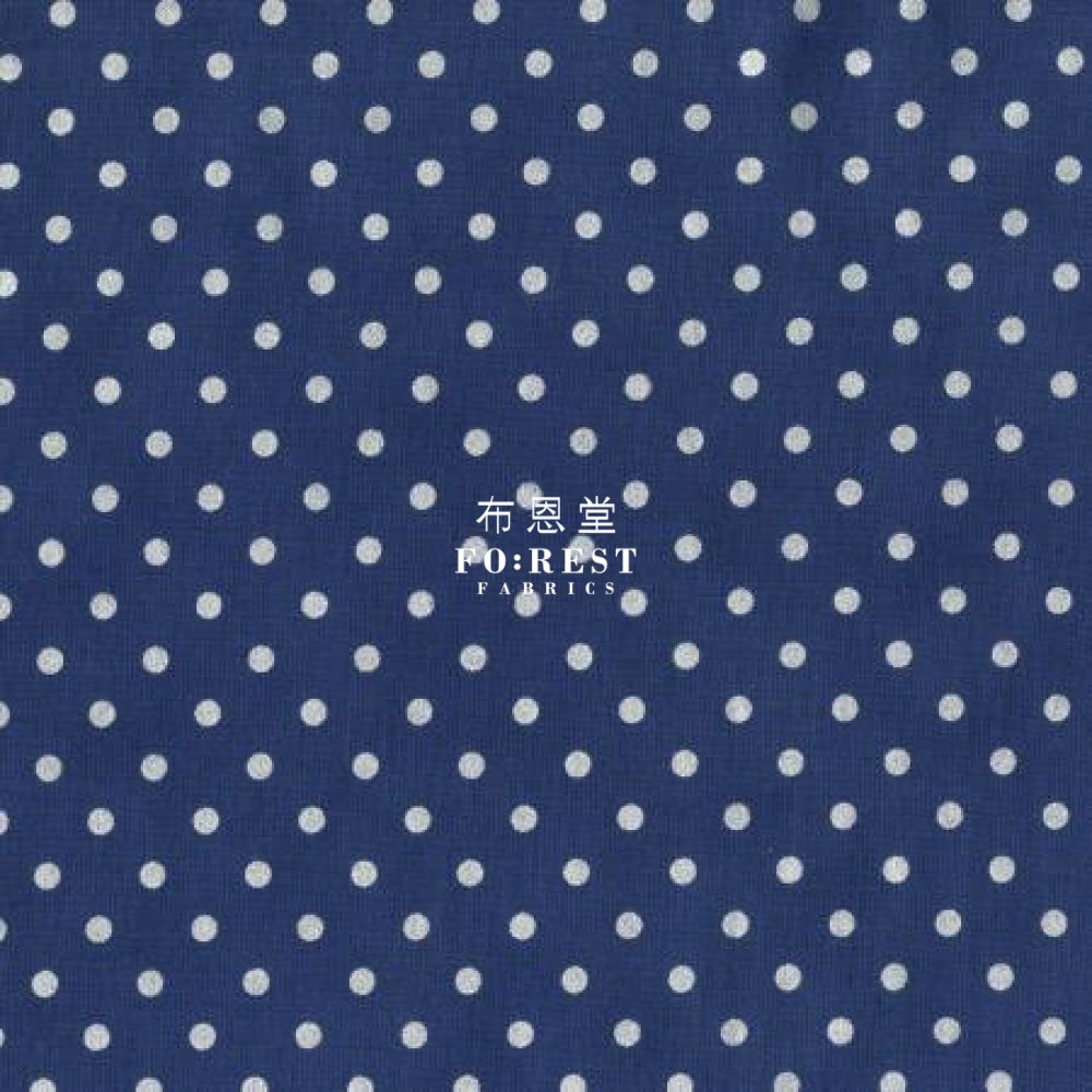 Cotton - Shiny Circle Dot Fabric Blue