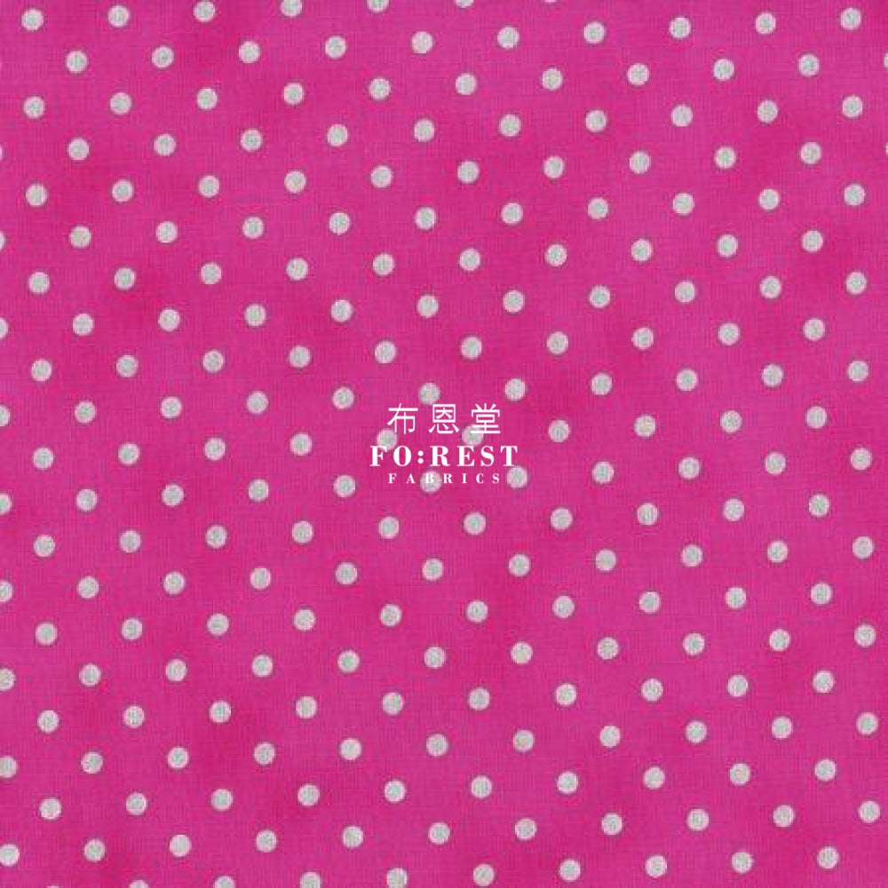 Cotton - Shiny Circle Dot Fabric Fuchsia