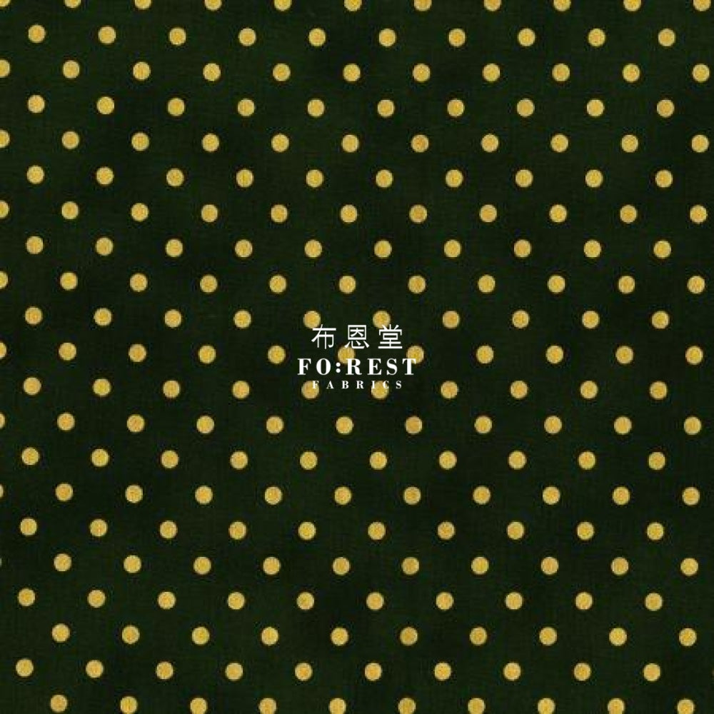 Cotton - Shiny Circle Dot Fabric Moss