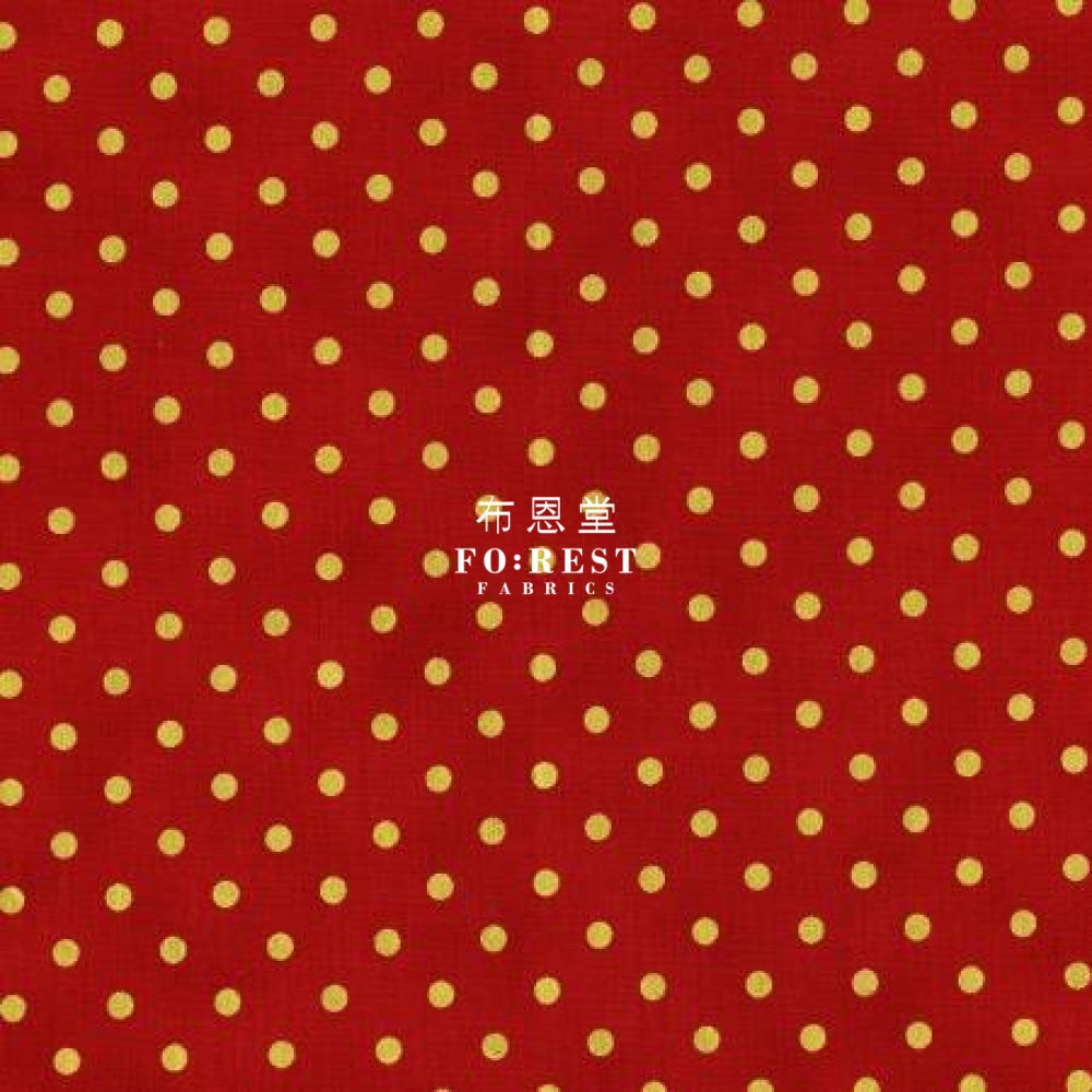 Cotton - Shiny Circle Dot Fabric Red