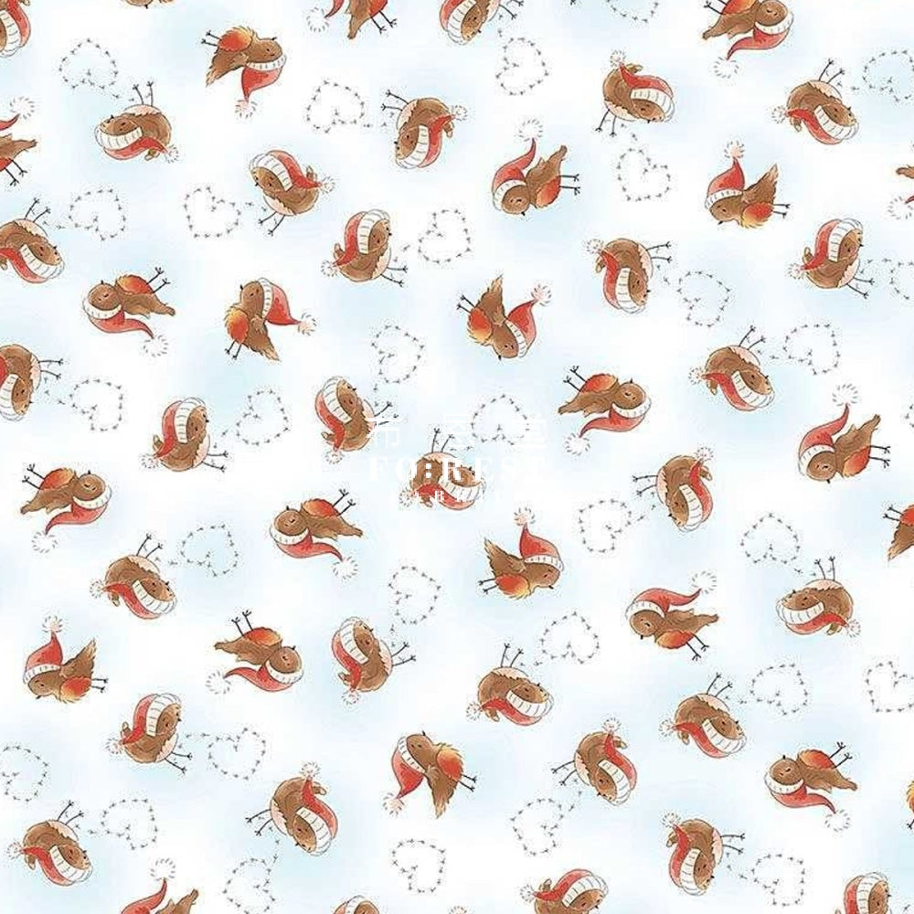 Cotton - Snow Little Birds Fabric