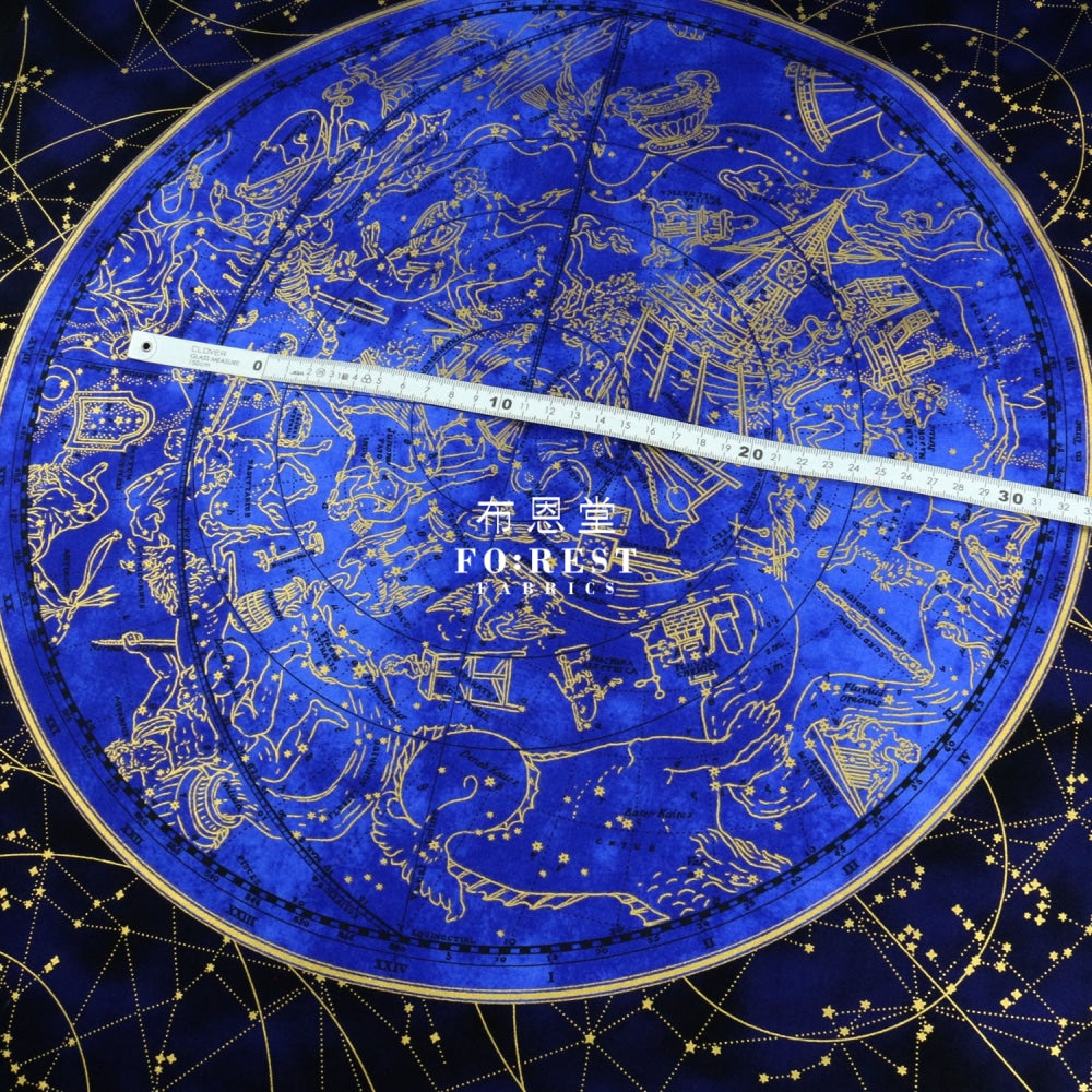 Cotton - Star Maps Panel Metallic Fabric