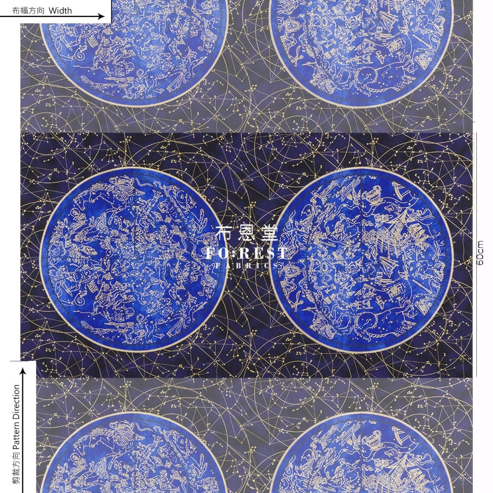 Cotton - Star Maps Panel Metallic Fabric