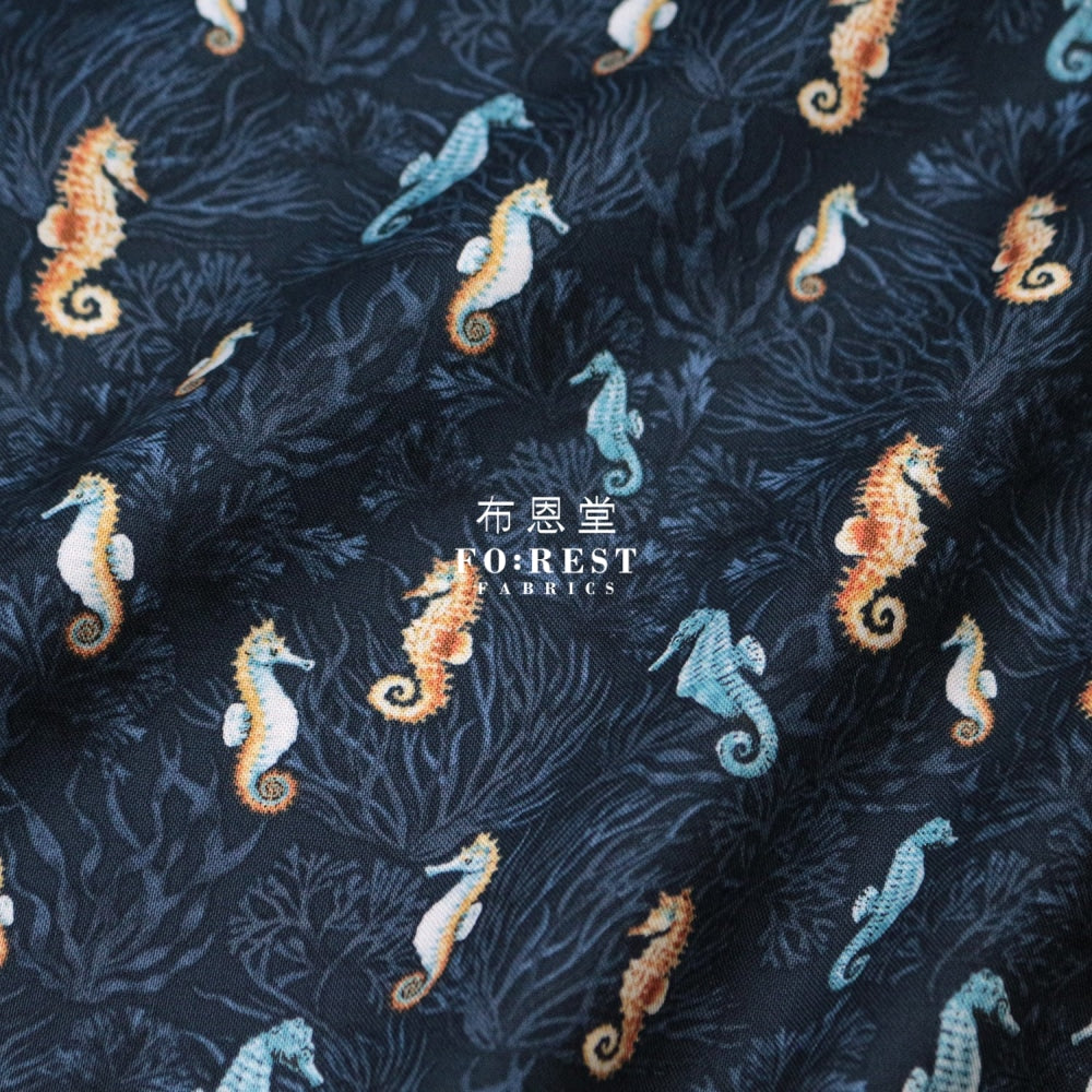 Cotton - Hippocampuss Fabric Navy