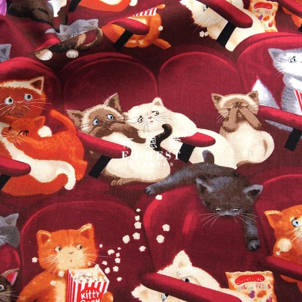cotton - Theater Scaredy Cats fabric - forest-fabric
