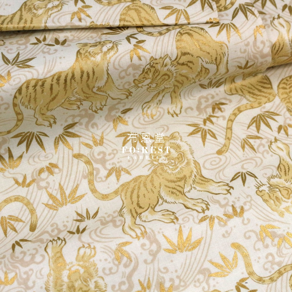Cotton - Tiger Bamboo Japanese Fabric Milky