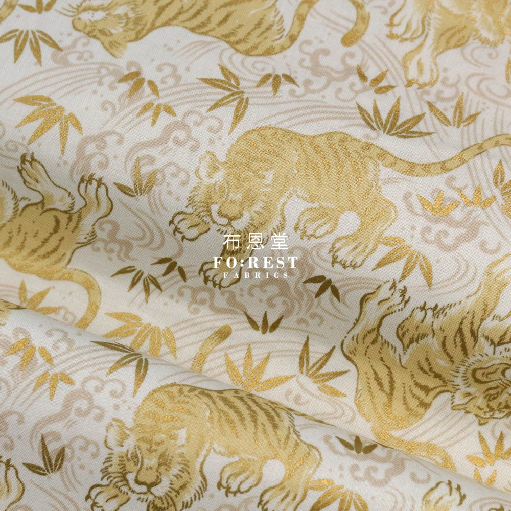 Cotton - Tiger Bamboo Japanese Fabric Milky
