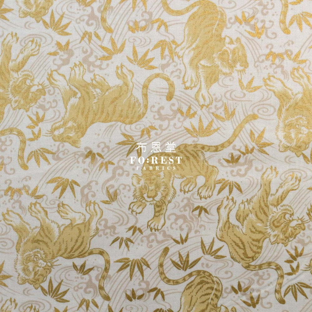 Cotton - Tiger Bamboo Japanese Fabric Milky