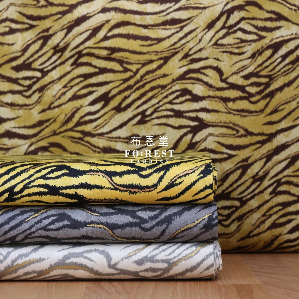 Cotton - Tiger Japanese Fabric Khaki