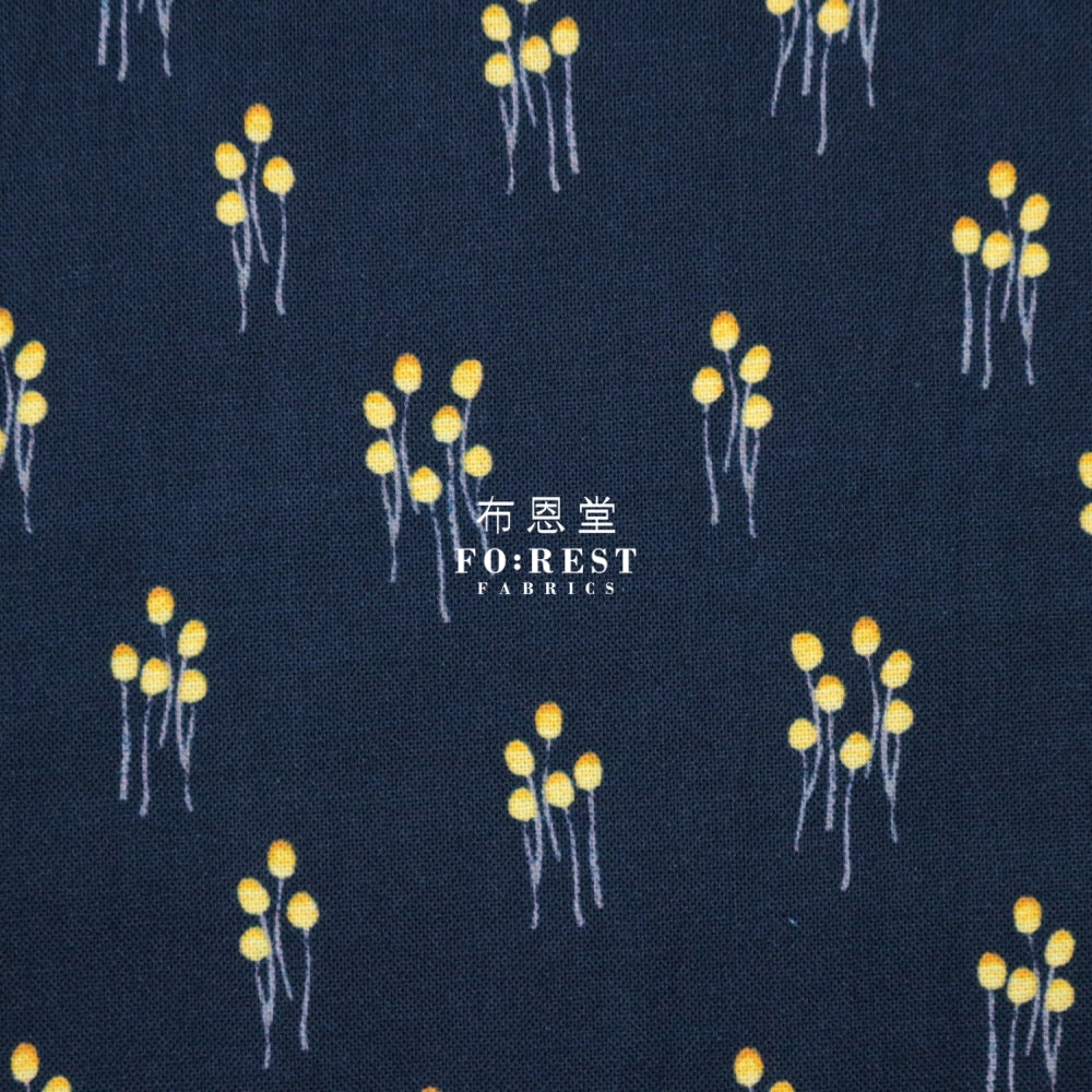 Cotton - Tiny Mushrooms Fabric Navy