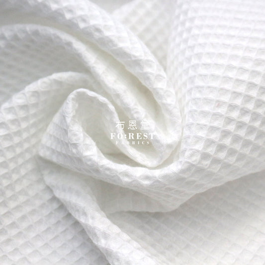 Cotton - Waffle Fabric White