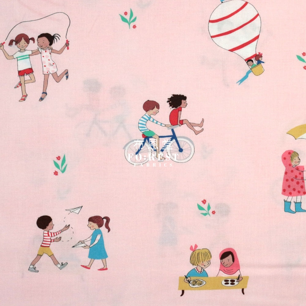Cotton - Wonderful World Be A Friend Fabric Pink
