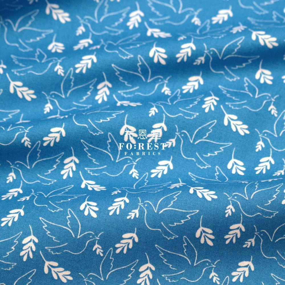 Cotton - Wonderful World Giving Peace Fabric Blue