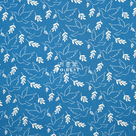 Cotton - Wonderful World Giving Peace Fabric Blue