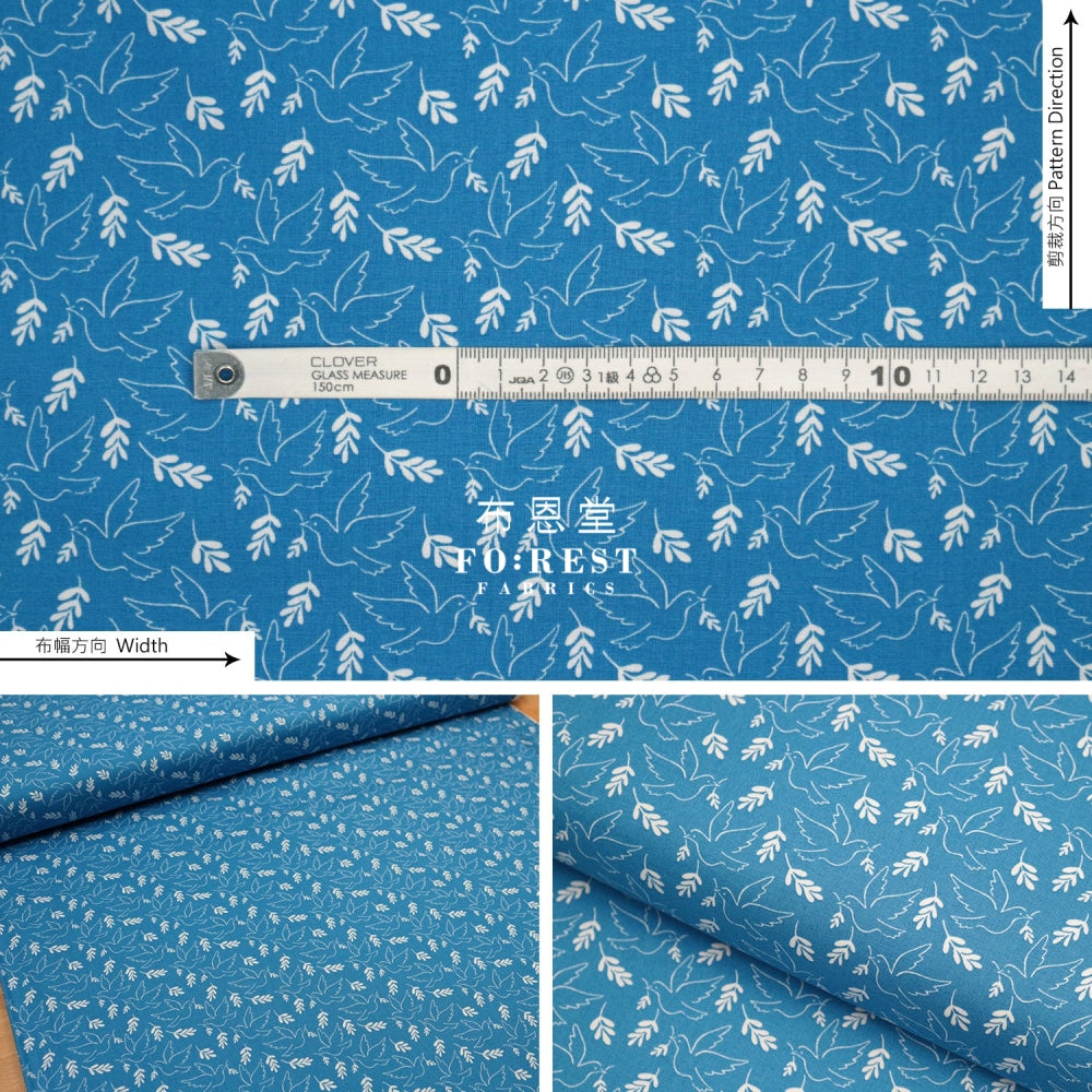 Cotton - Wonderful World Giving Peace Fabric Blue
