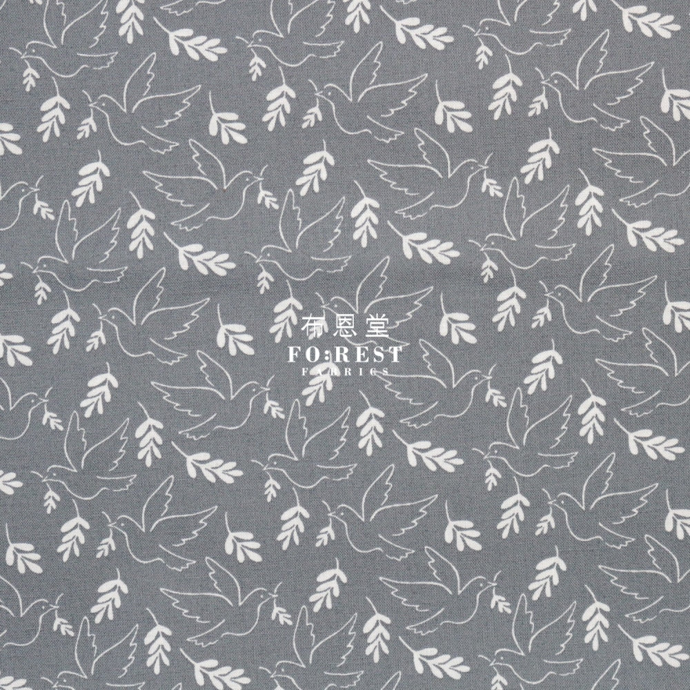 Cotton - Wonderful World Giving Peace Fabric Gray