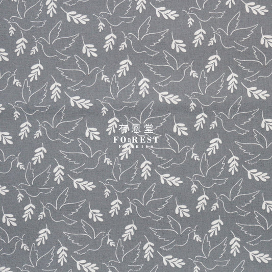 Cotton - Wonderful World Giving Peace Fabric Gray