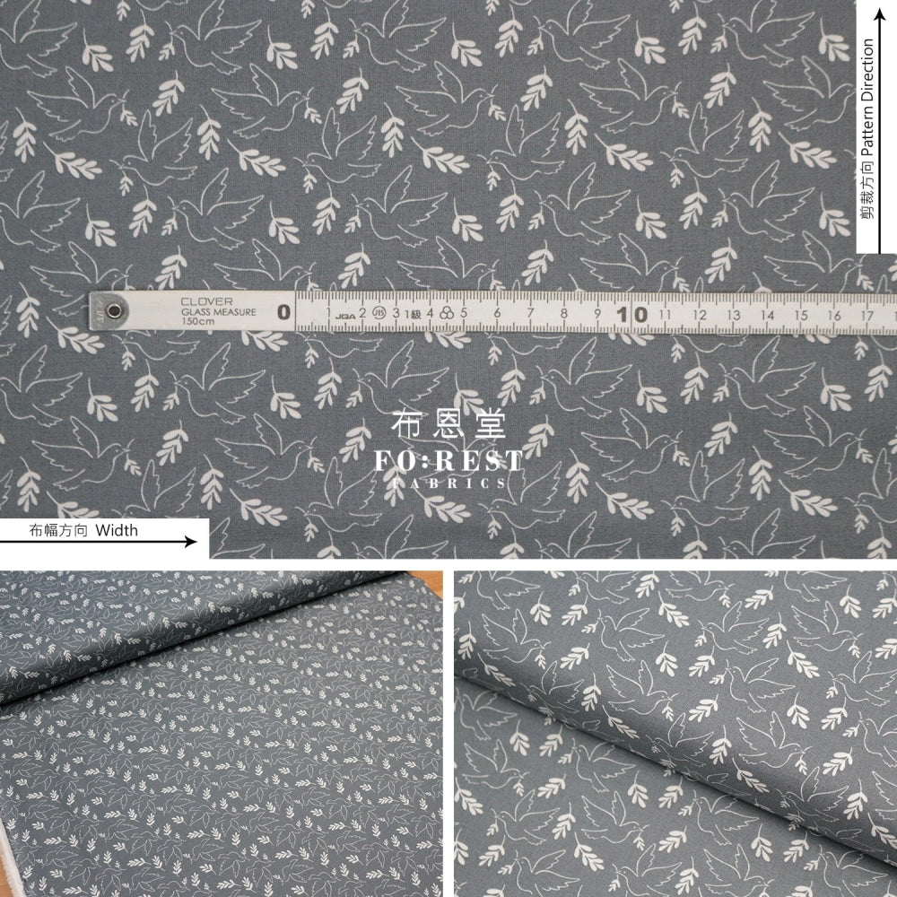 Cotton - Wonderful World Giving Peace Fabric Gray