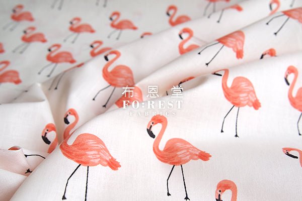 C+S - cotton lawn - Flamingos fabric - FO:REST Fabric 布恩堂Liberty fabrictana lawnjapanese fabricykk zipper