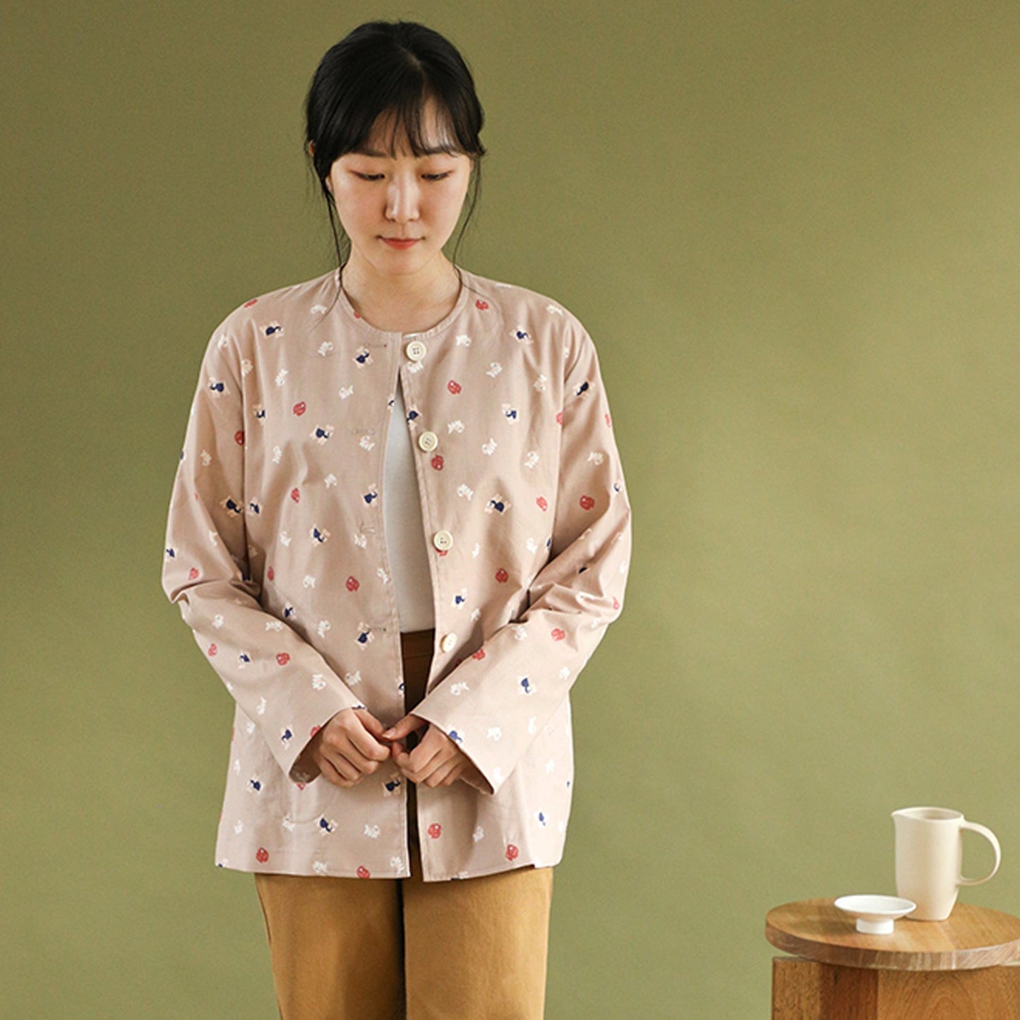 Dailylike - cotton - Pretty dog Fabric - FO:REST Fabric 布恩堂Liberty fabrictana lawnjapanese fabricykk zipper