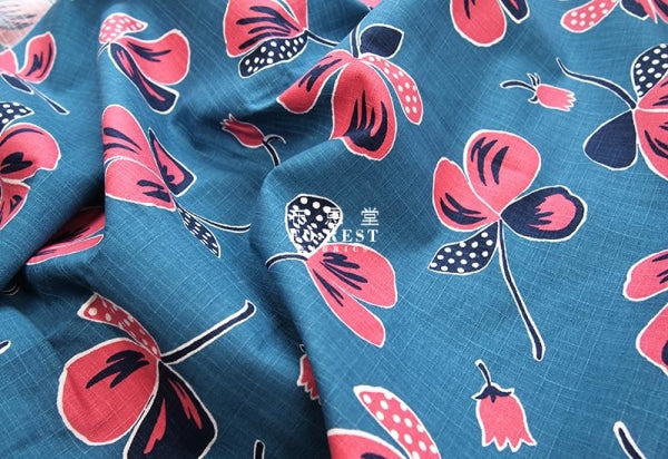 Dobby - Floral and Bloom fabric - forest-fabric