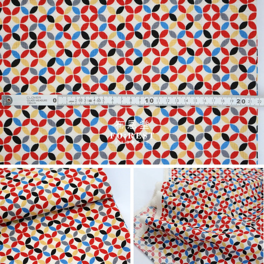 Dobby - Japanese Shippo Style Fabric Red