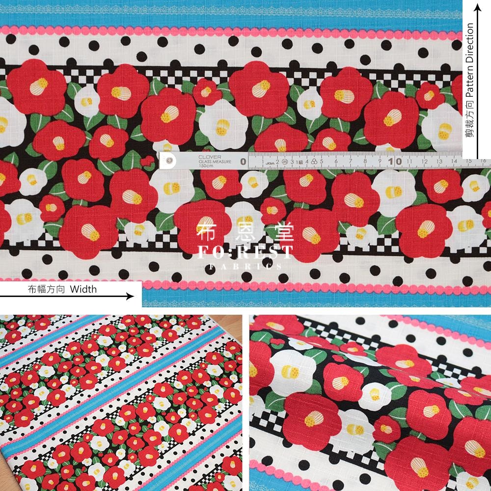 Dobby - Japanese Tsubaki Flower Fabric