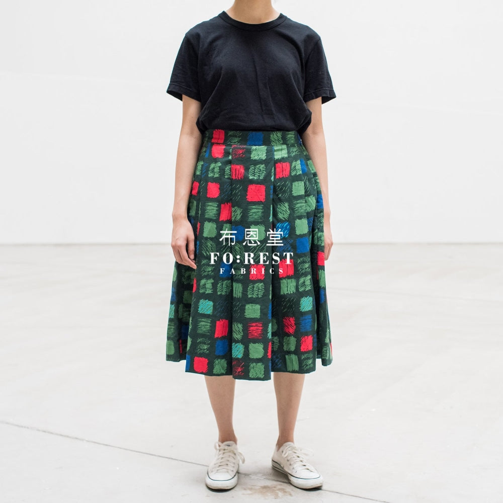 Dobby - Keshiki Denen Fabric Green Cotton Linen