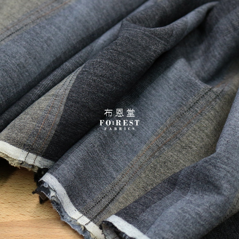 Echigo Staggered Weave - Wave Fabric Blueblack Dobby