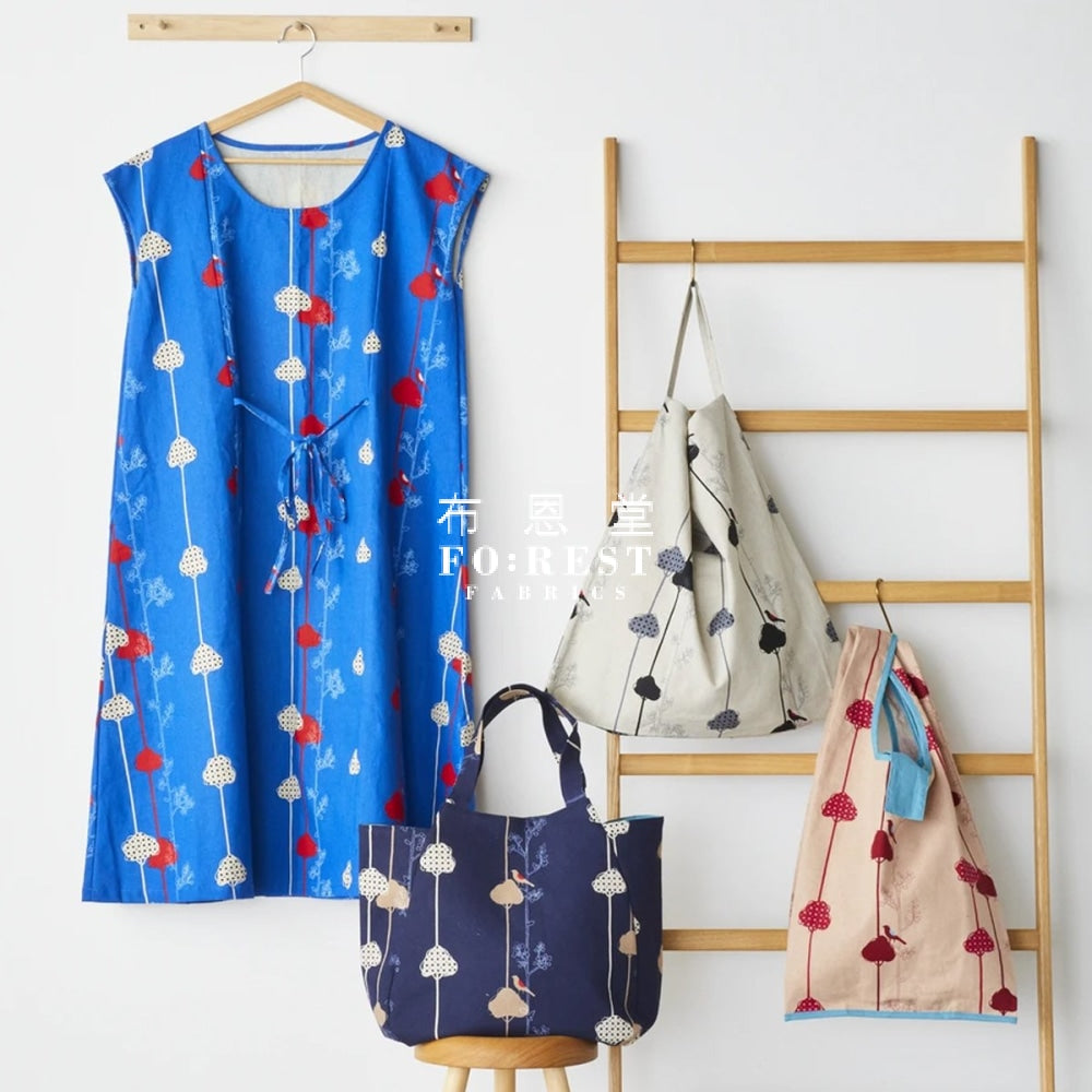 Echino - Cotton Linen Balance Bird Pink