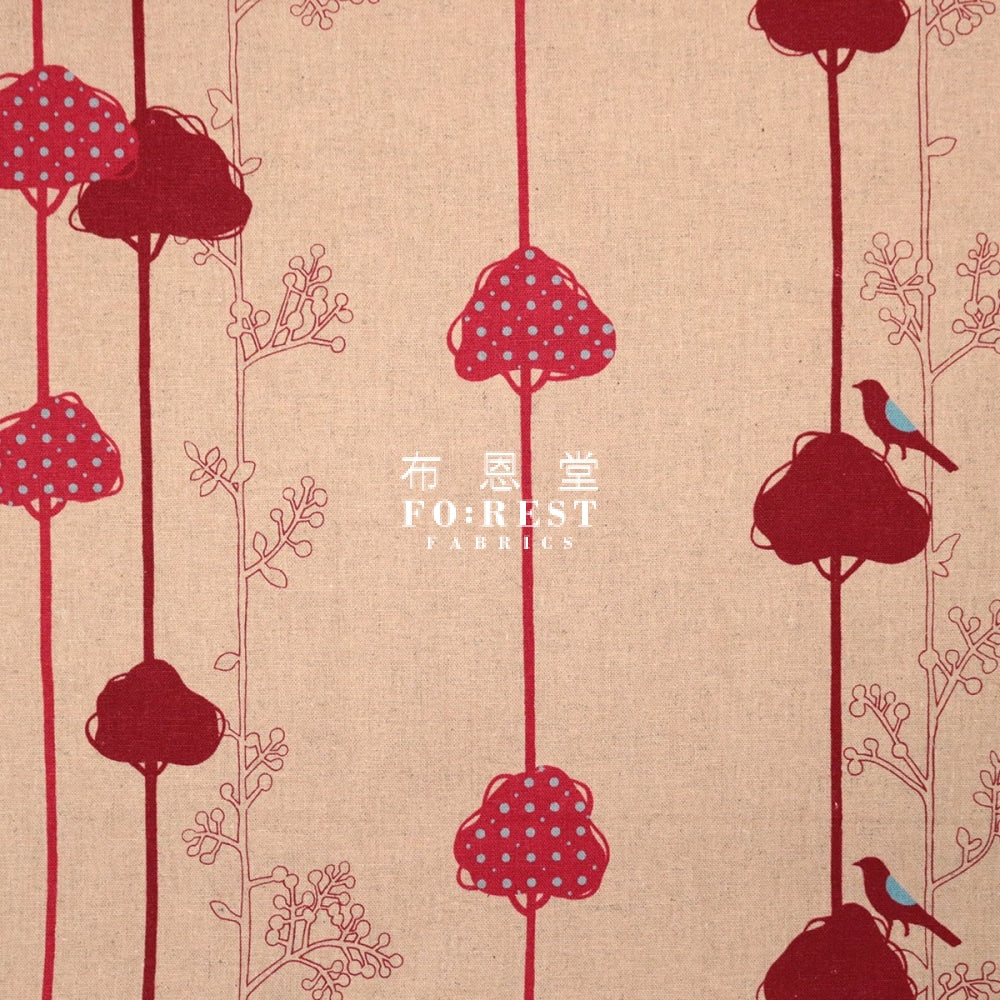 Echino - Cotton Linen Balance Bird Pink