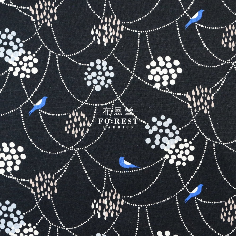 Echino - Cotton Linen Bird To Hang Black