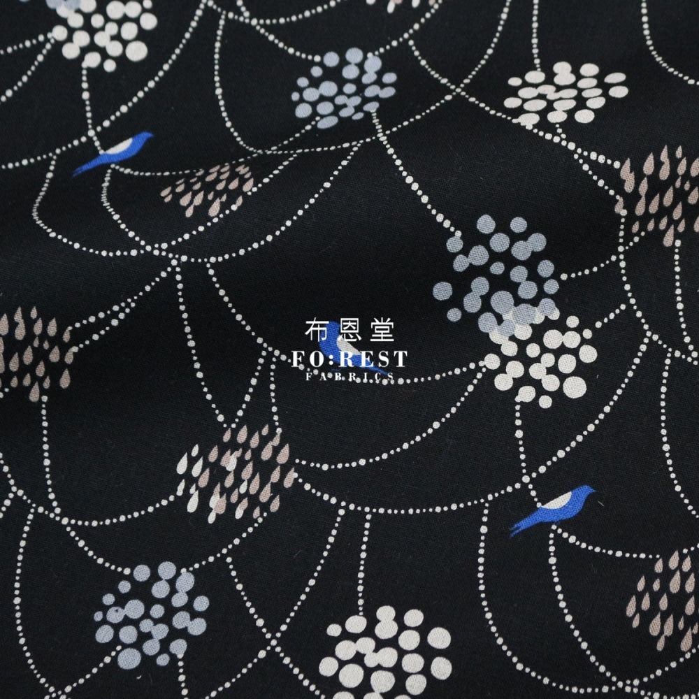 Echino - Cotton Linen Bird To Hang Black