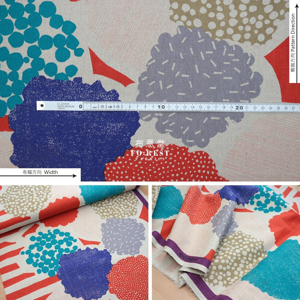 Echino - Cotton Linen Bright Red