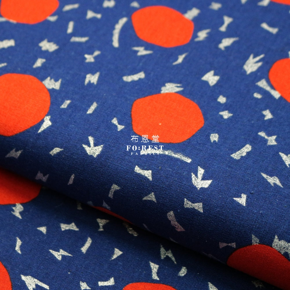 Echino - Cotton Linen Circle Blue