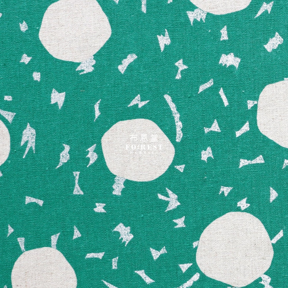 Echino - Cotton Linen Circle Green