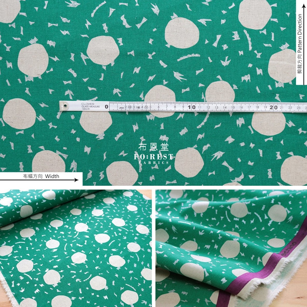 Echino - Cotton Linen Circle Green