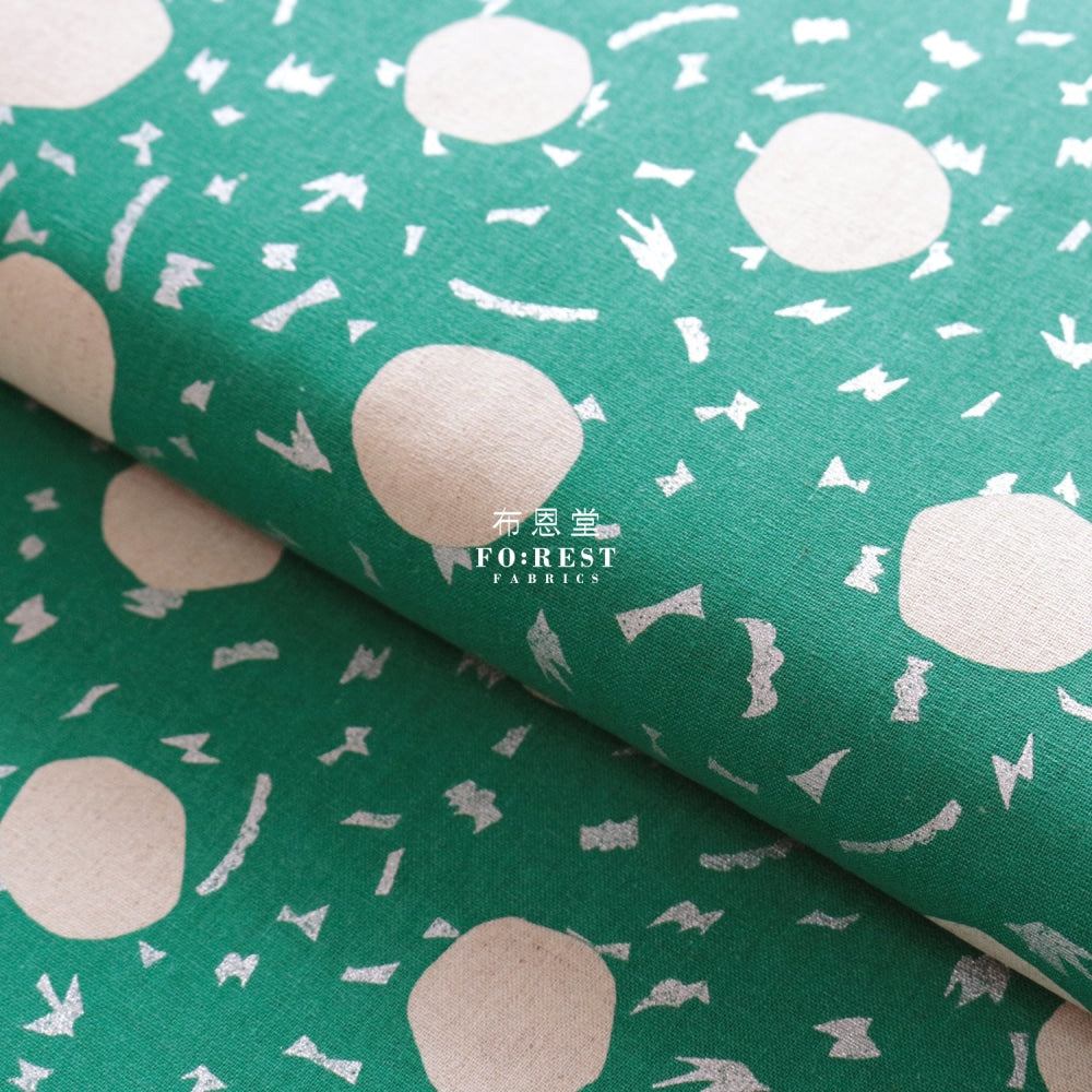 Echino - Cotton Linen Circle Green