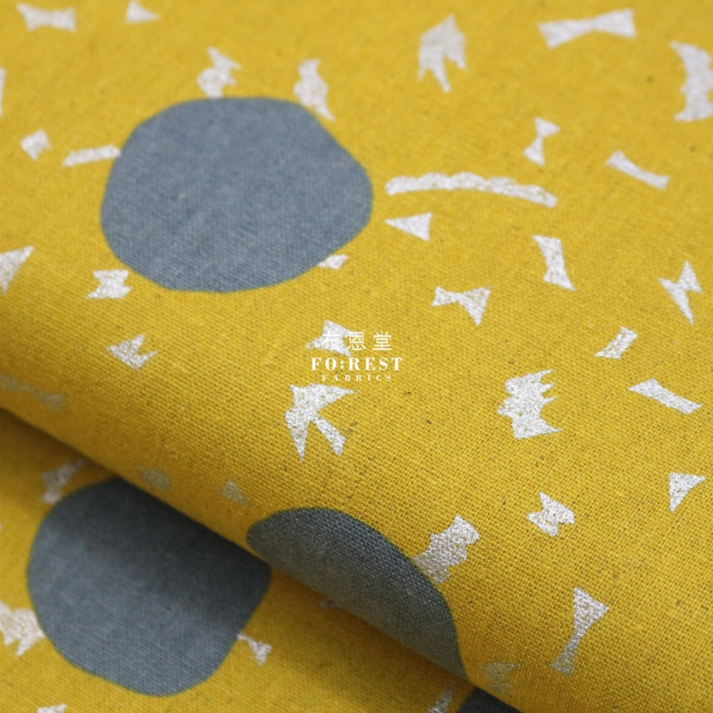Echino - Cotton Linen Circle Mustard