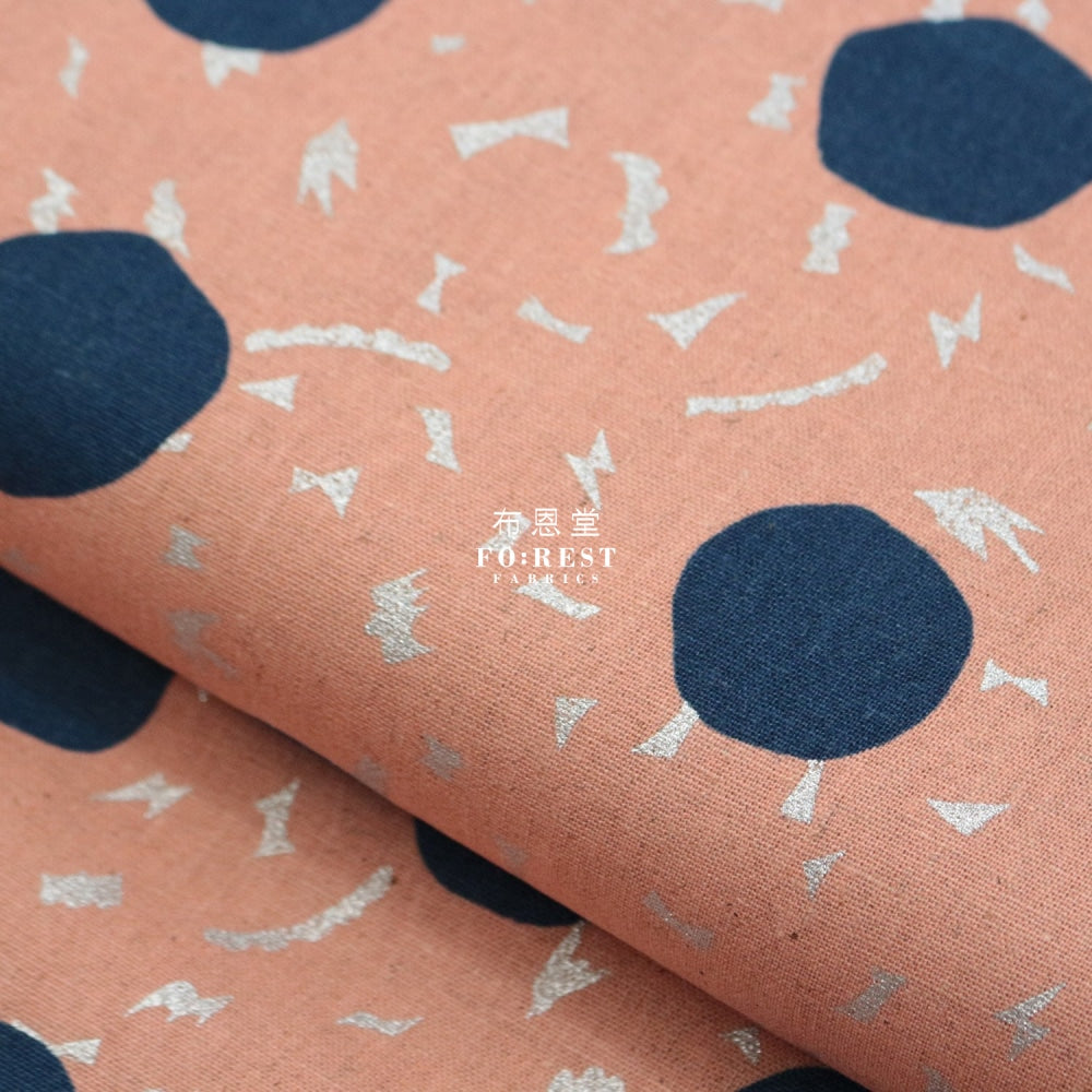 Echino - Cotton Linen Circle Pink