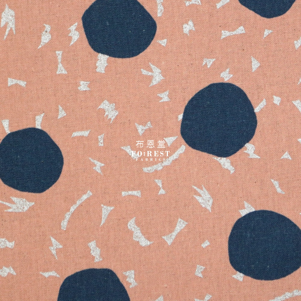 Echino - Cotton Linen Circle Pink