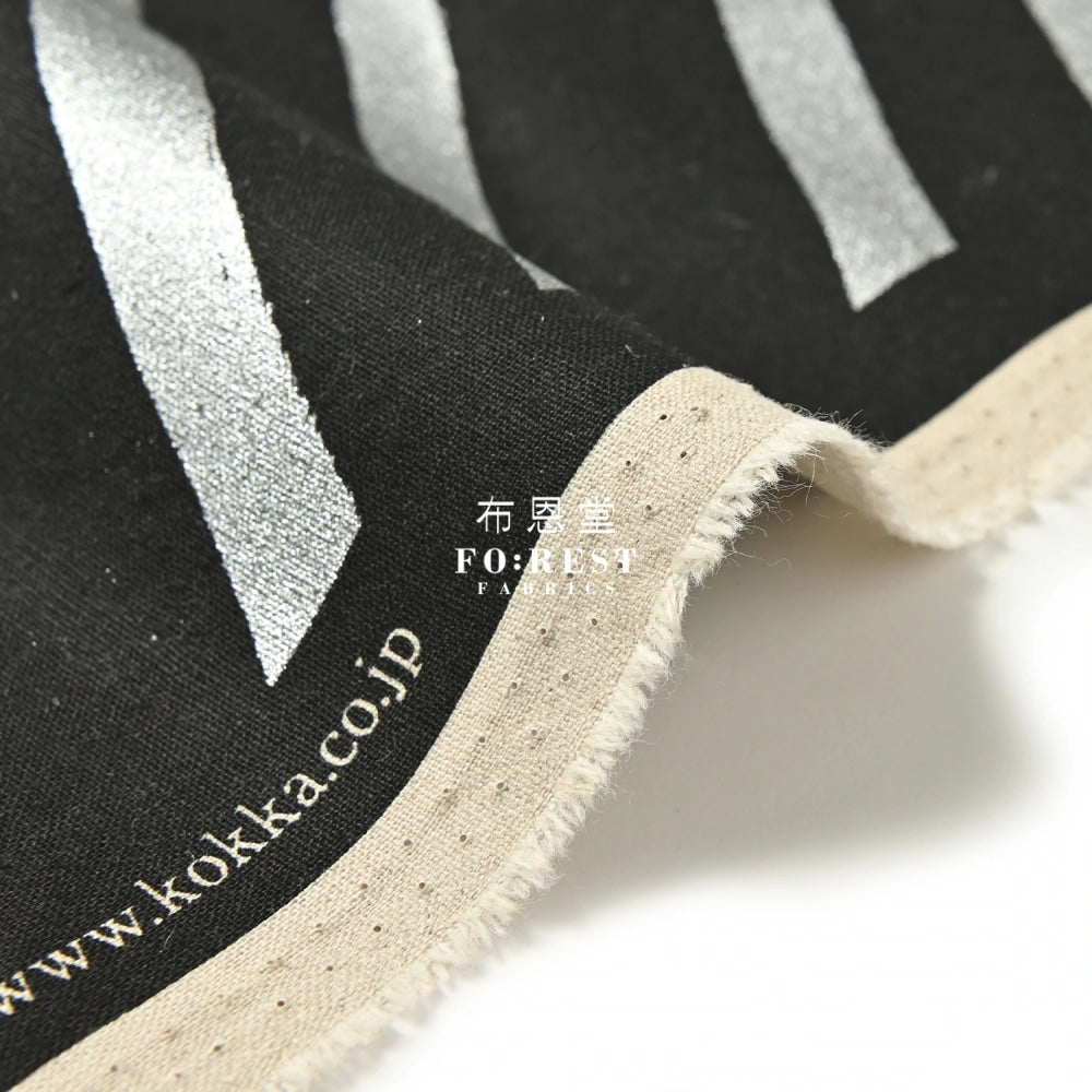 Echino - Cotton Linen Framework Flow Black Fabric