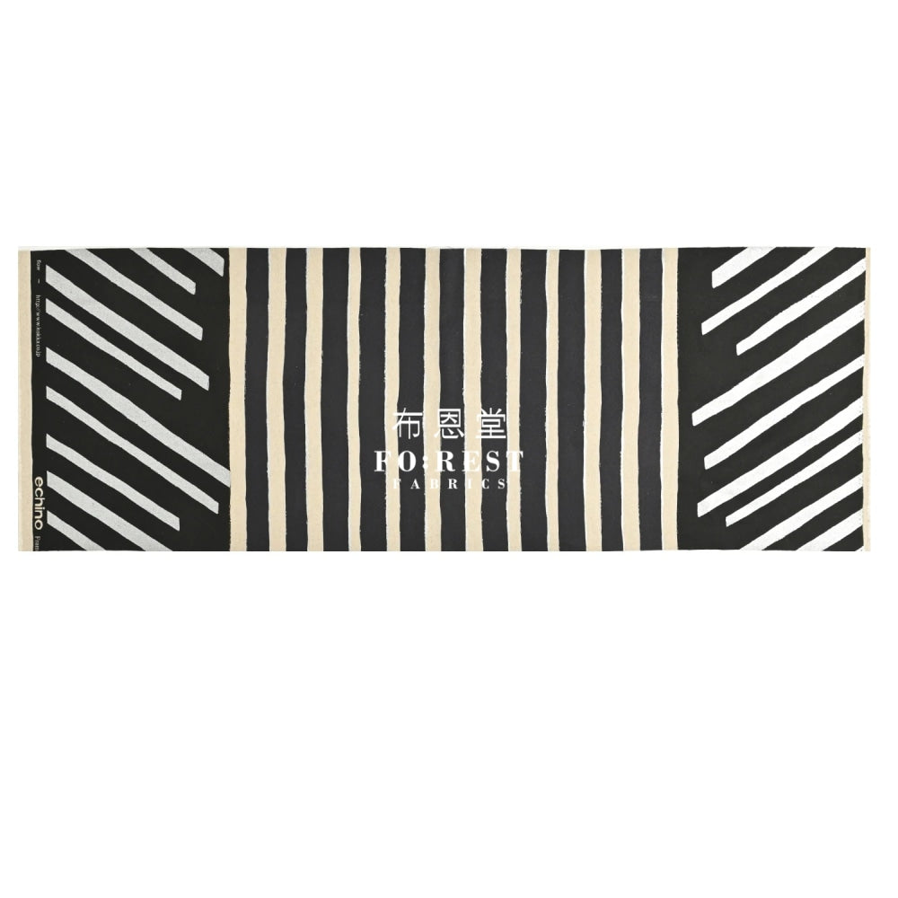 Echino - Cotton Linen Framework Flow Black Fabric