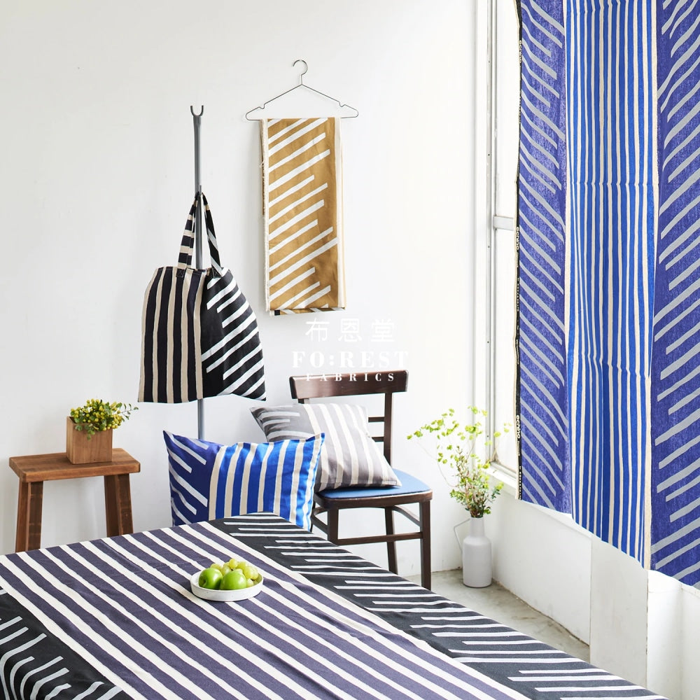 Echino - Cotton Linen Framework Flow Blue Fabric