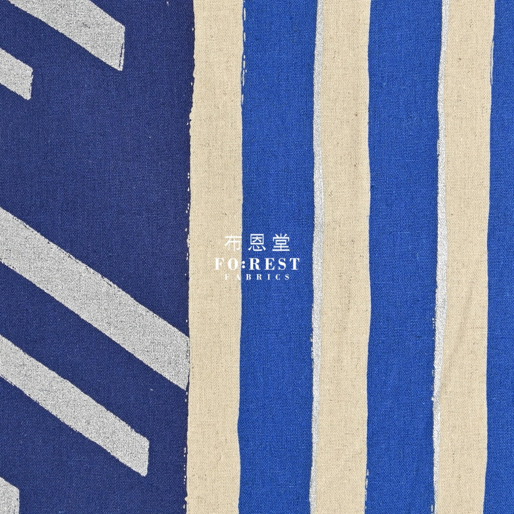 Echino - Cotton Linen Framework Flow Blue Fabric