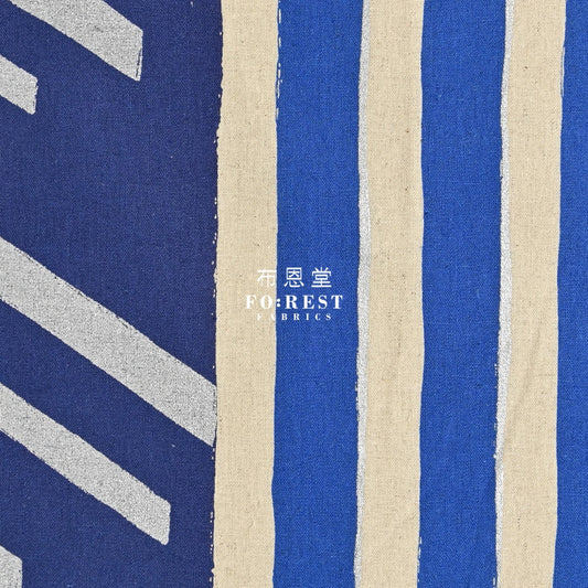 Echino - Cotton Linen Framework Flow Blue Fabric