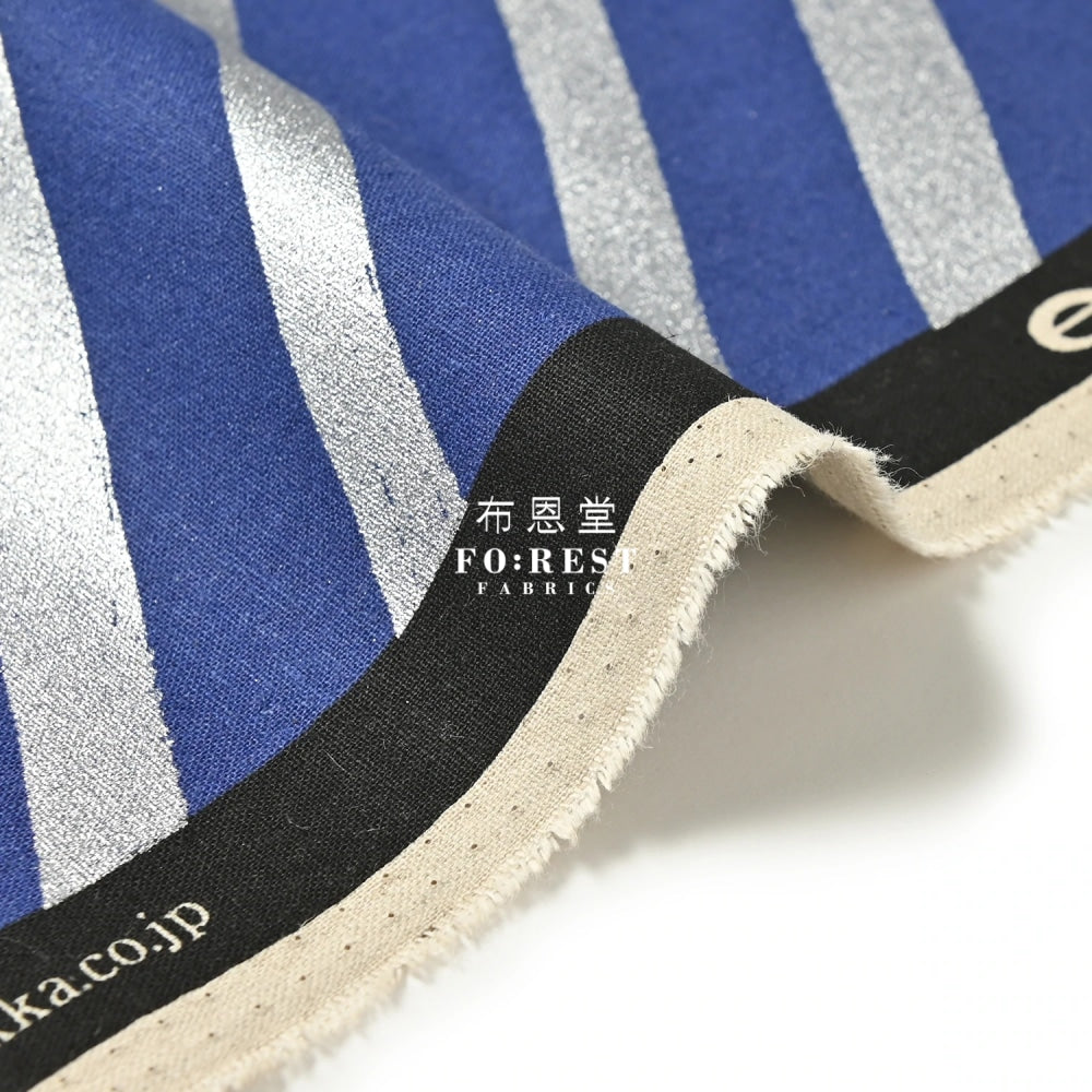 Echino - Cotton Linen Framework Flow Blue Fabric